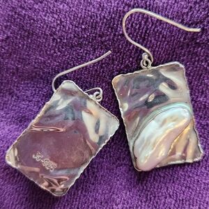 Hammered Sterling Silver Baroque Irregular handmade earrings